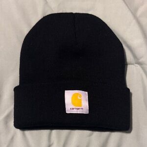 Carhartt Black Beanie with Yellow Logo